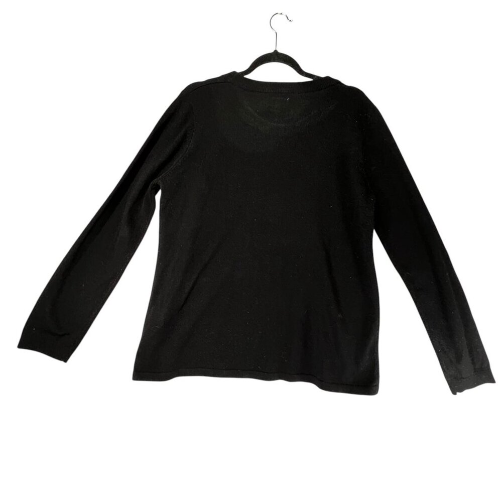 Laura Scott Black Long Sleeve Christmas Tree Sequin Sweater Womens XL Festive - Picture 2 of 9